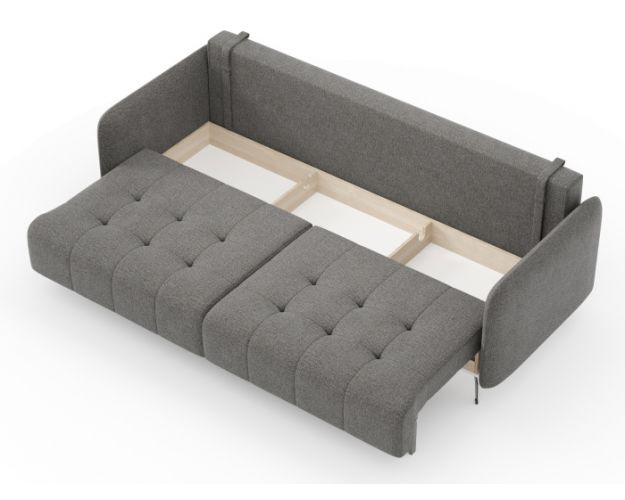 Валериан диван трёхместный прямой Стальной, ткань RICO FLEX 9292