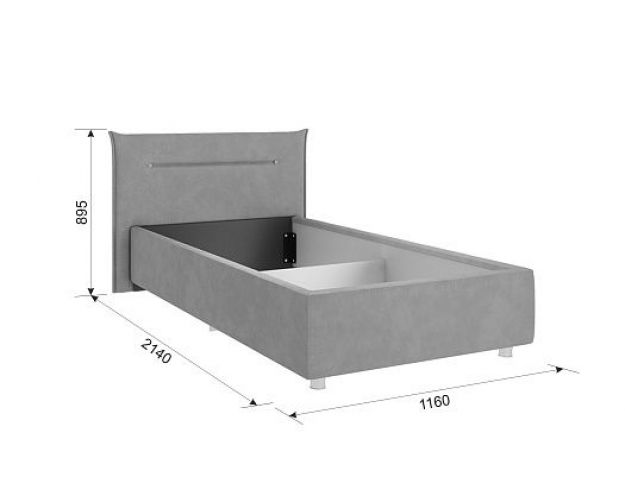 Кровать 0.9 Квест с основанием (Галька велюр)