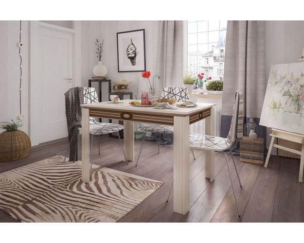 Стол обеденный Гермес 1 дуб млечный/венге