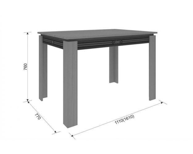 Стол обеденный Гермес 1 дуб млечный/венге
