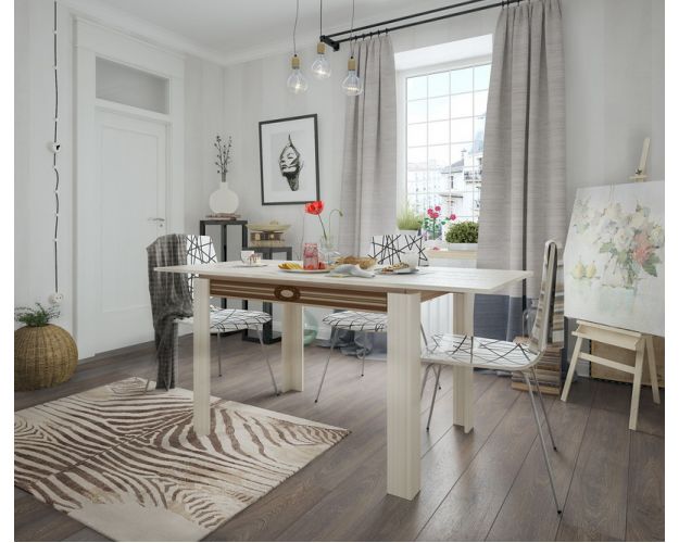 Стол обеденный Гермес 1 дуб млечный/венге