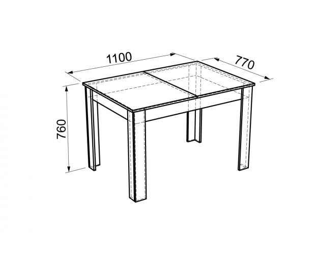 Стол обеденный Гермес 1 дуб млечный/венге