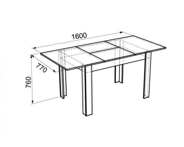 Стол обеденный Гермес 1 дуб млечный/венге