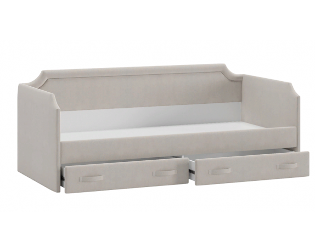 Кровать с мягкой обивкой и ящиками «Кантри» Тип 1 (900) (Велюр Мокко светлый)